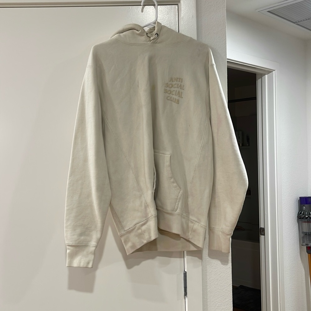 Anti-Social Monochromatic Cream Hoodie